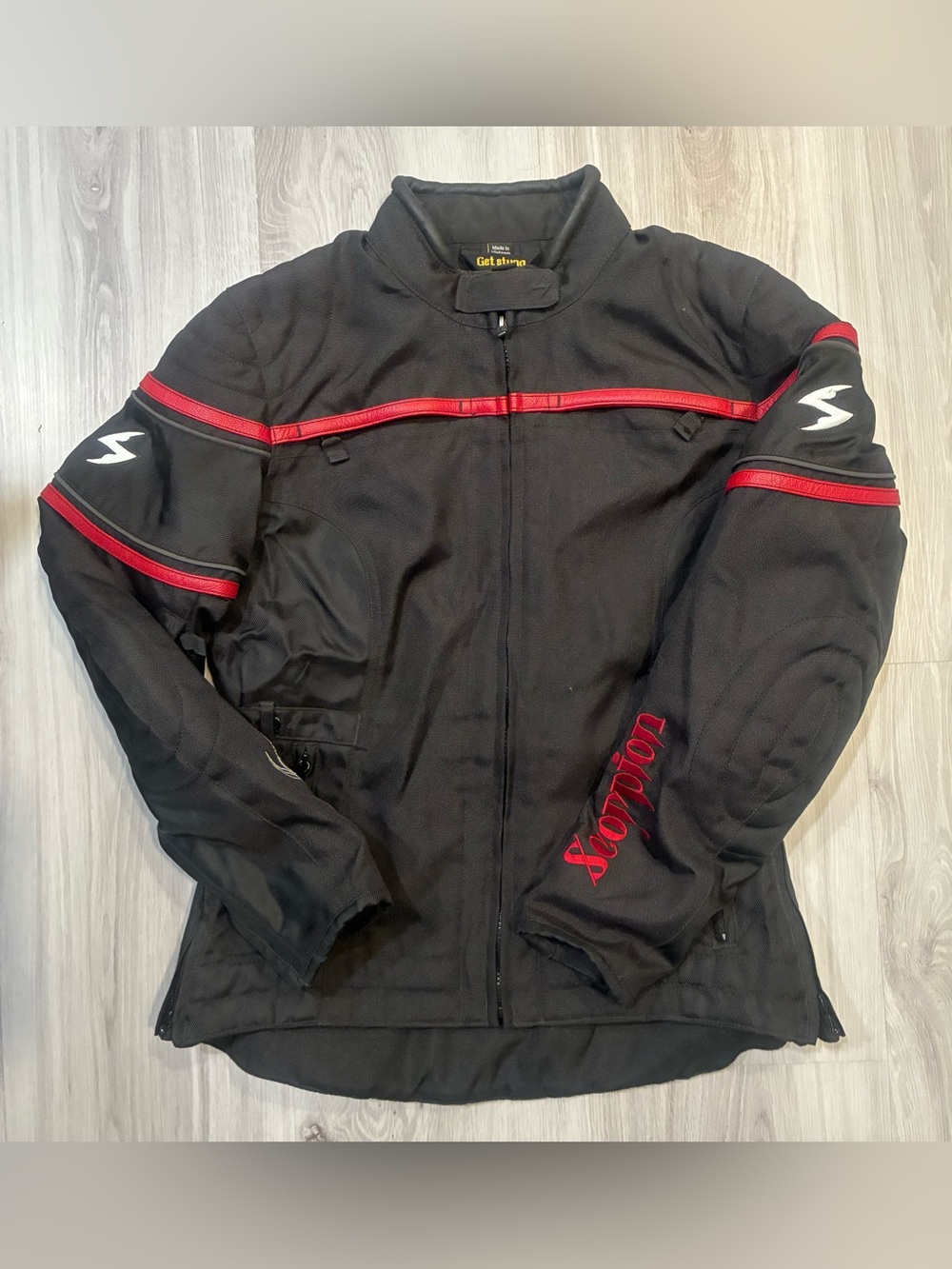 NWOT Get stung Women’s Black Jacket with Red Accents